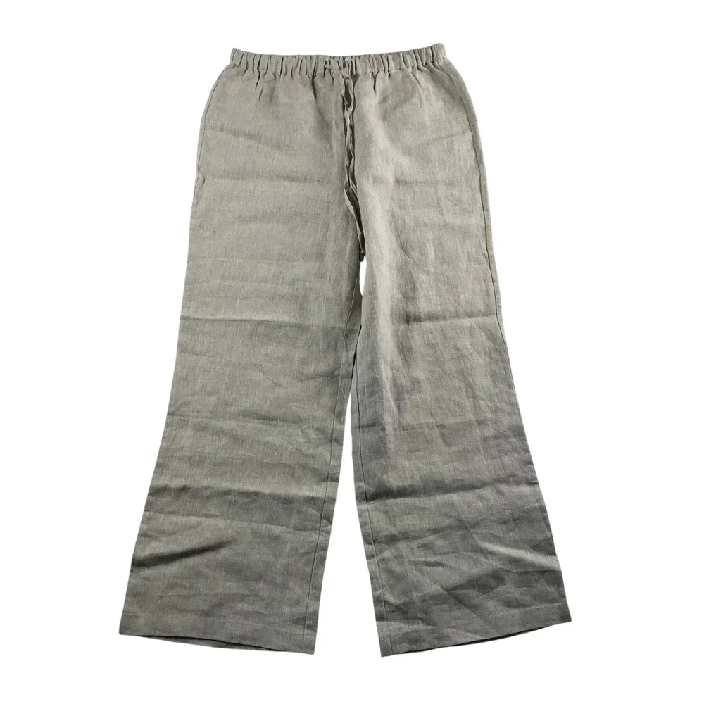 Reformation Petites Olina Linen Pant Oatmeal Wide Leg Relaxed 1308913OAT0MP MP